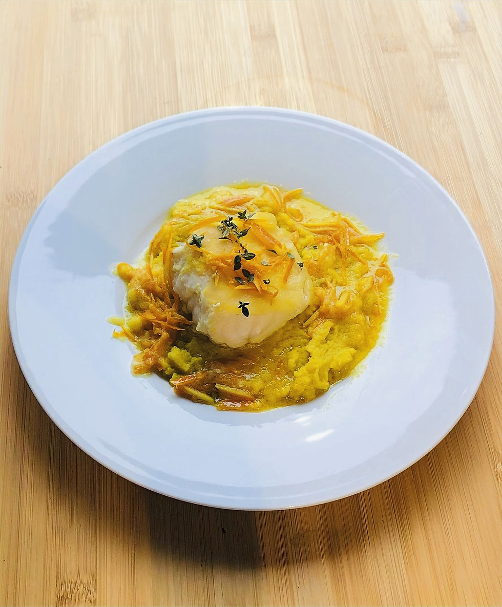 Seeteufelfilet mit Orangensauce. Foto: kochgesellschaft