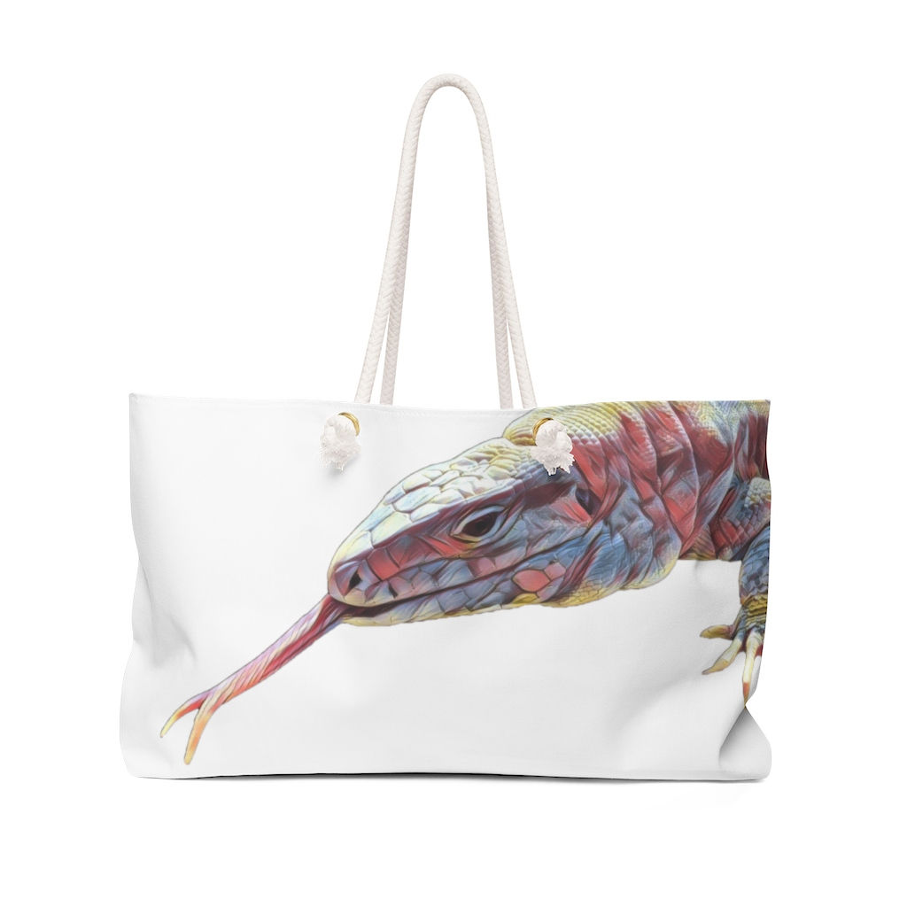 Polar Purple Tegu Lizard Weekender Bag, Large Tote Bag, Tegu, Lizard, Tegu World