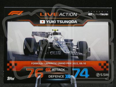 142 Yuki Tsunoda F1 Live Action Turbo Attax 2023