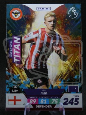 071 Ben Mee Defensive Titan Adrenalyn XL Premier League PLUS 2023