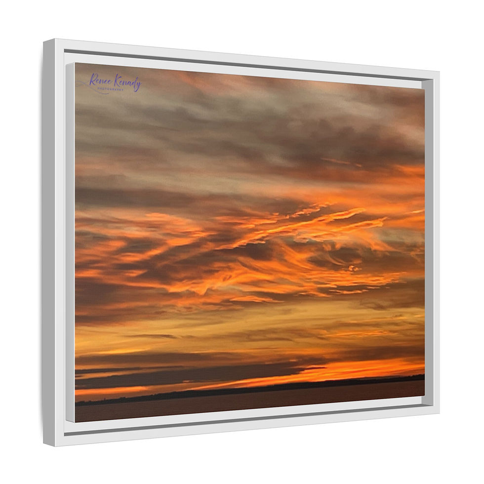 Thumbnail: Canvas Print, Stunning Caribbean Sunset, Framed, Ocean View Photograph