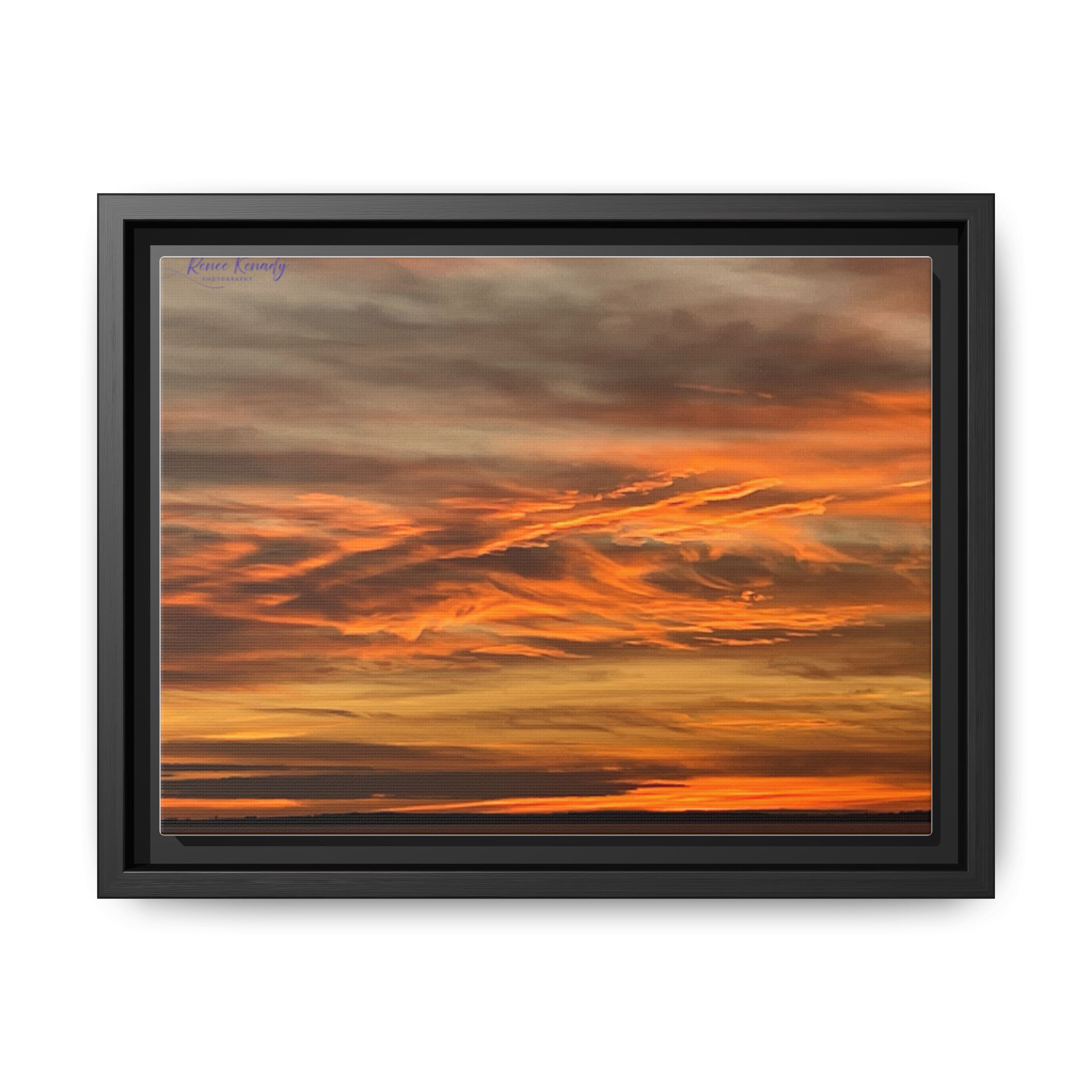 Canvas Print, Stunning Caribbean Sunset, Framed, Ocean View Photograph