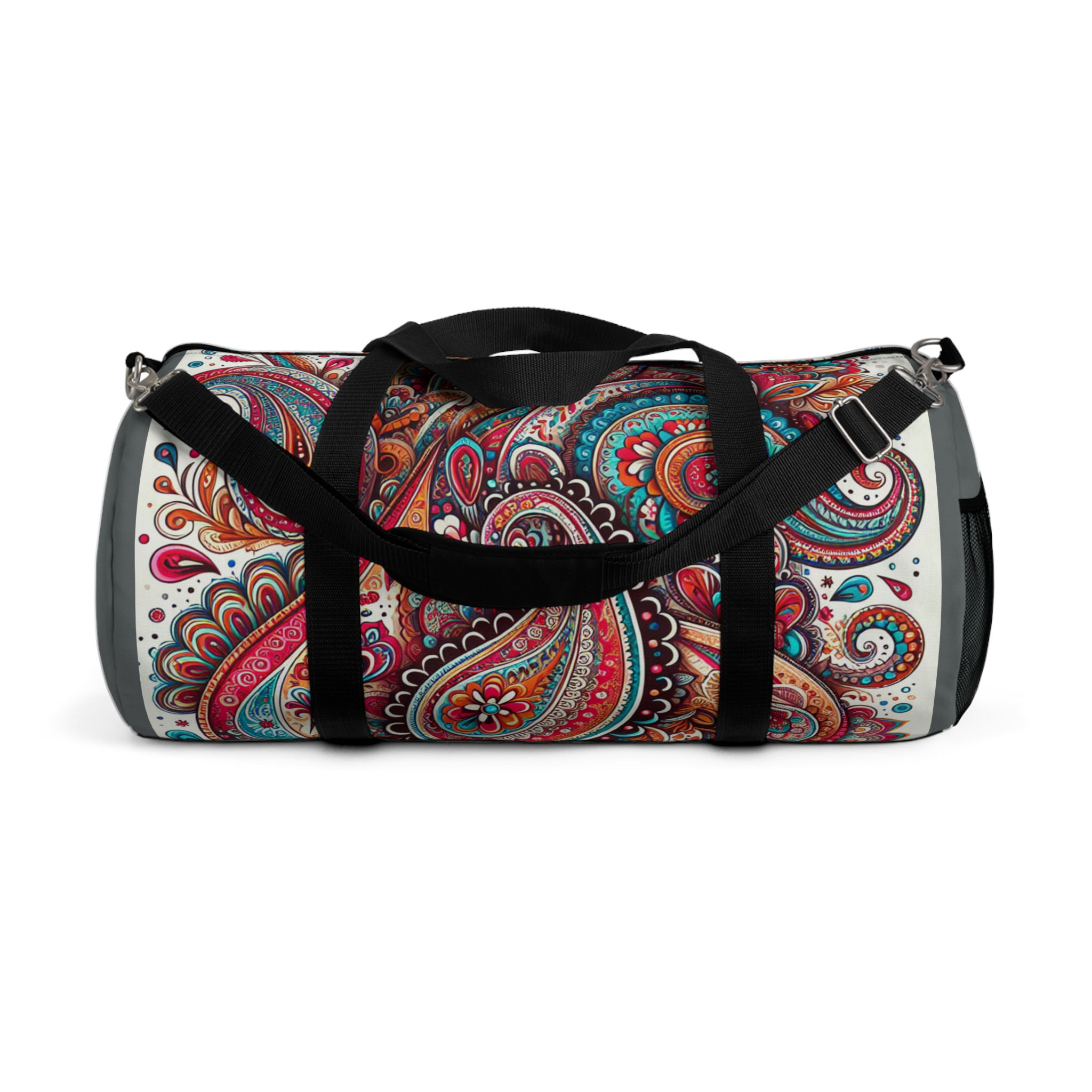Colorful Paisley Duffel Bag, Gym Bag, Overnight Bag, 