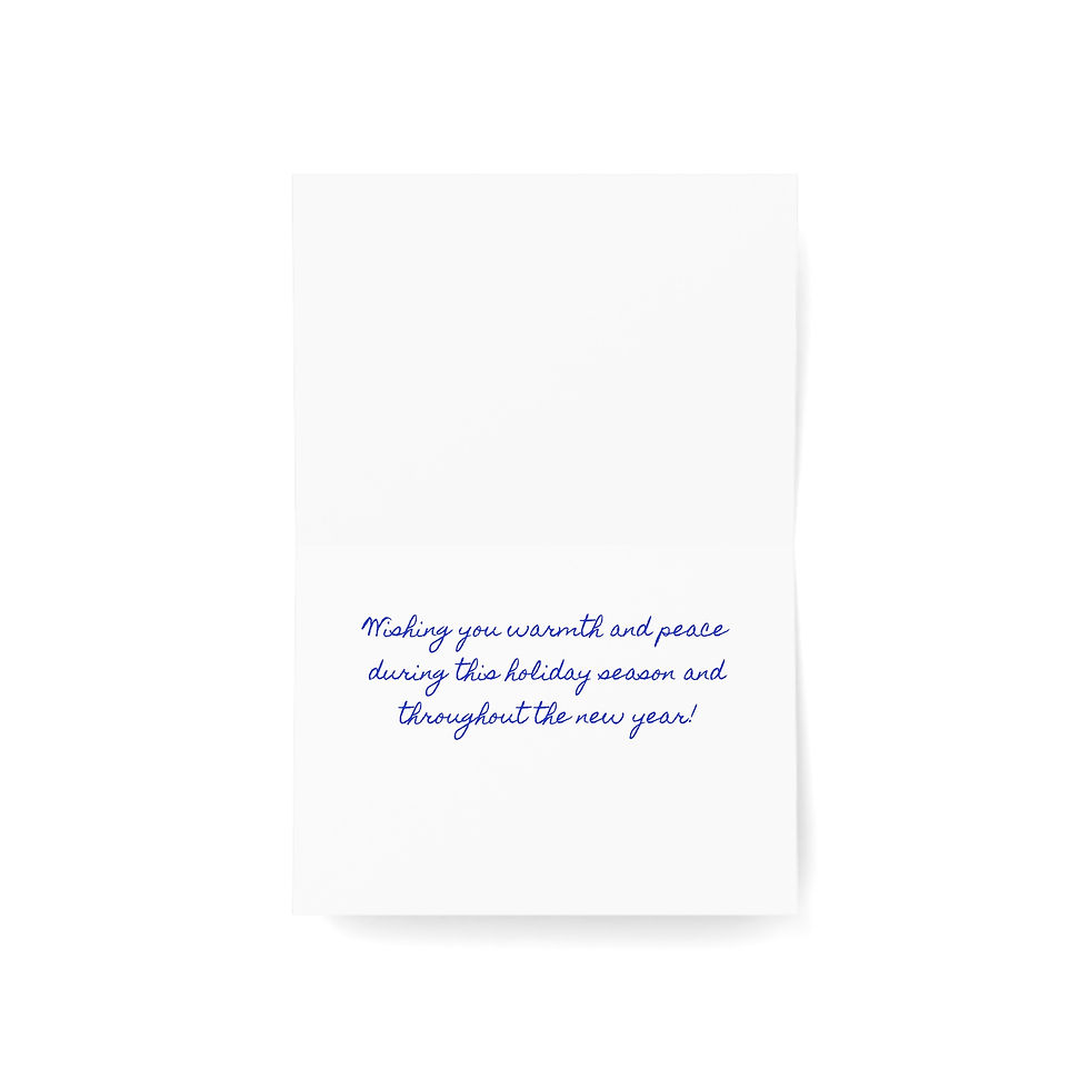 Thumbnail: Winter-Themed Greeting Cards,  Christmas lights on a birdfeeder in snow. 