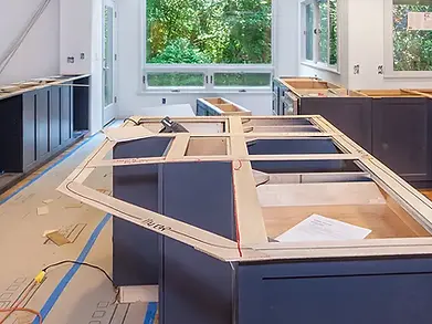 cabinets in kitchen remodeling process