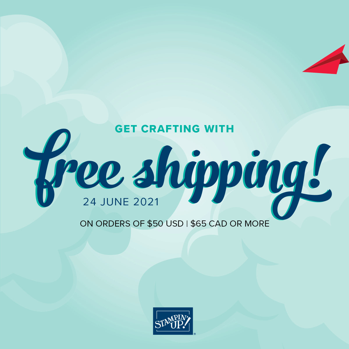 Stampin' Up! has Free Shipping on Thursday, June 24!