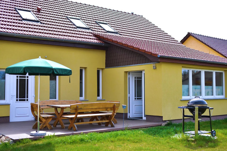 Ferienhaus an der Havel – Wintergarten mit Seeblick