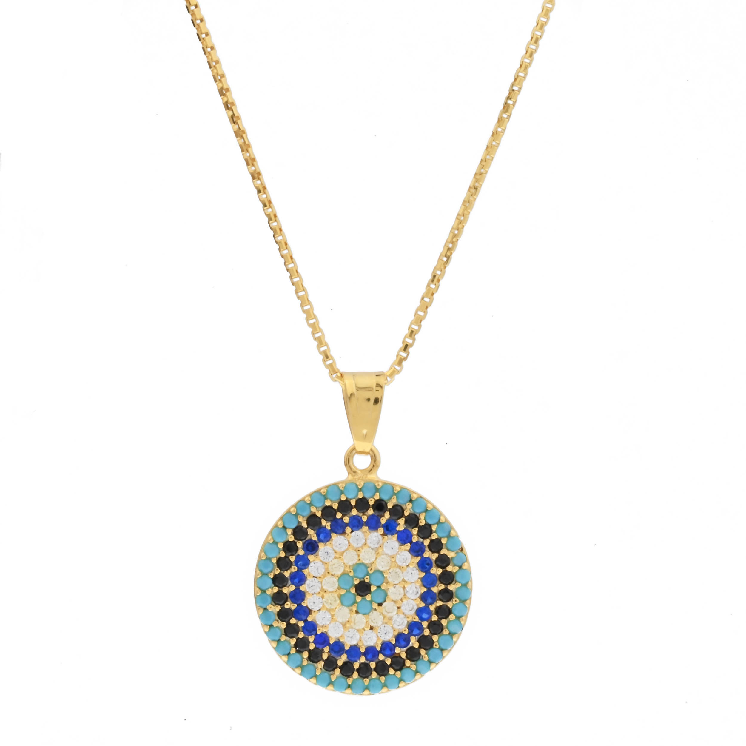 Blue Circle Gold  Necklace