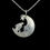 Thumbnail: 925 sterling silver moon gazing hare necklace with star – hand cut sixpence coin jewellery gift