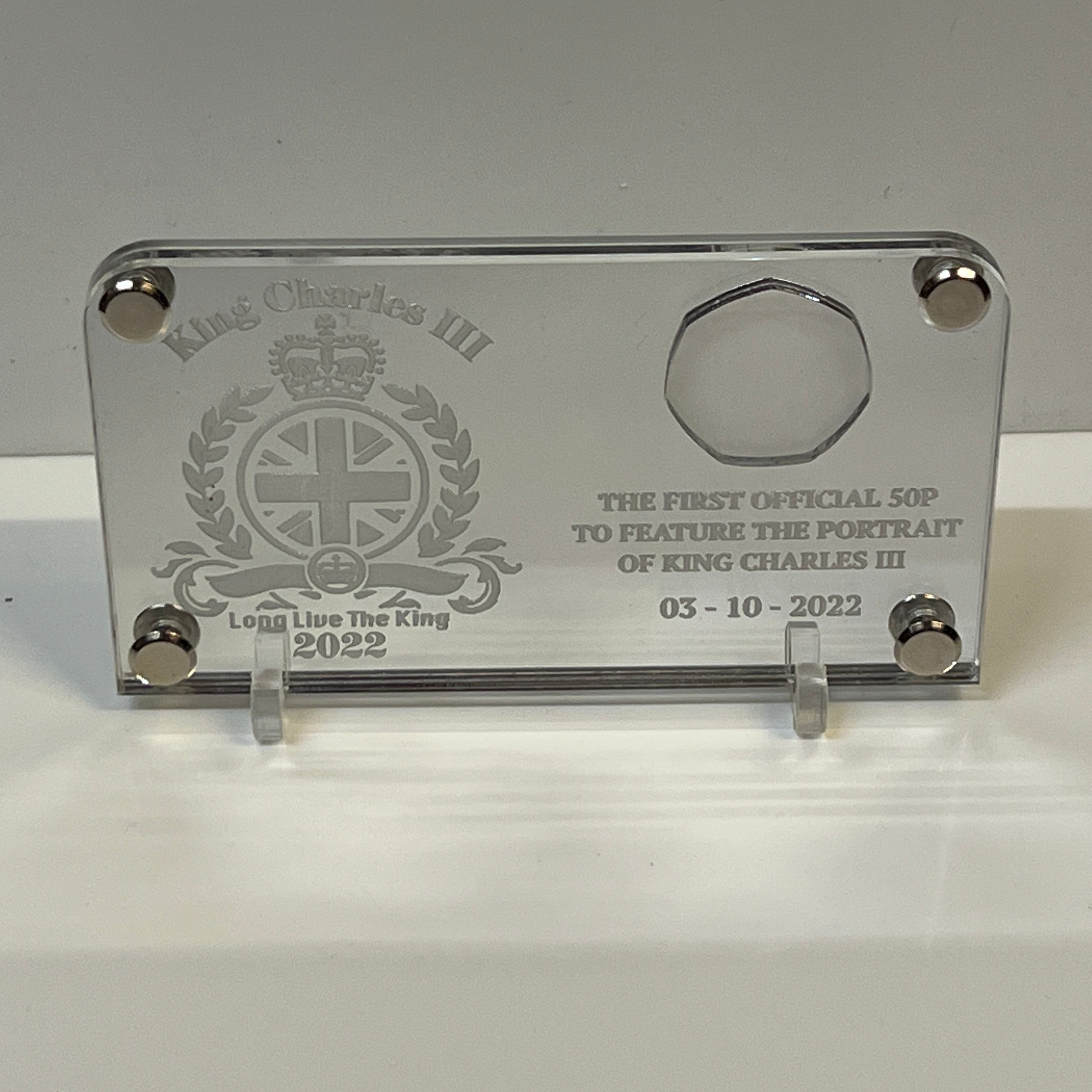 coin display for king Charles lll 50p coin