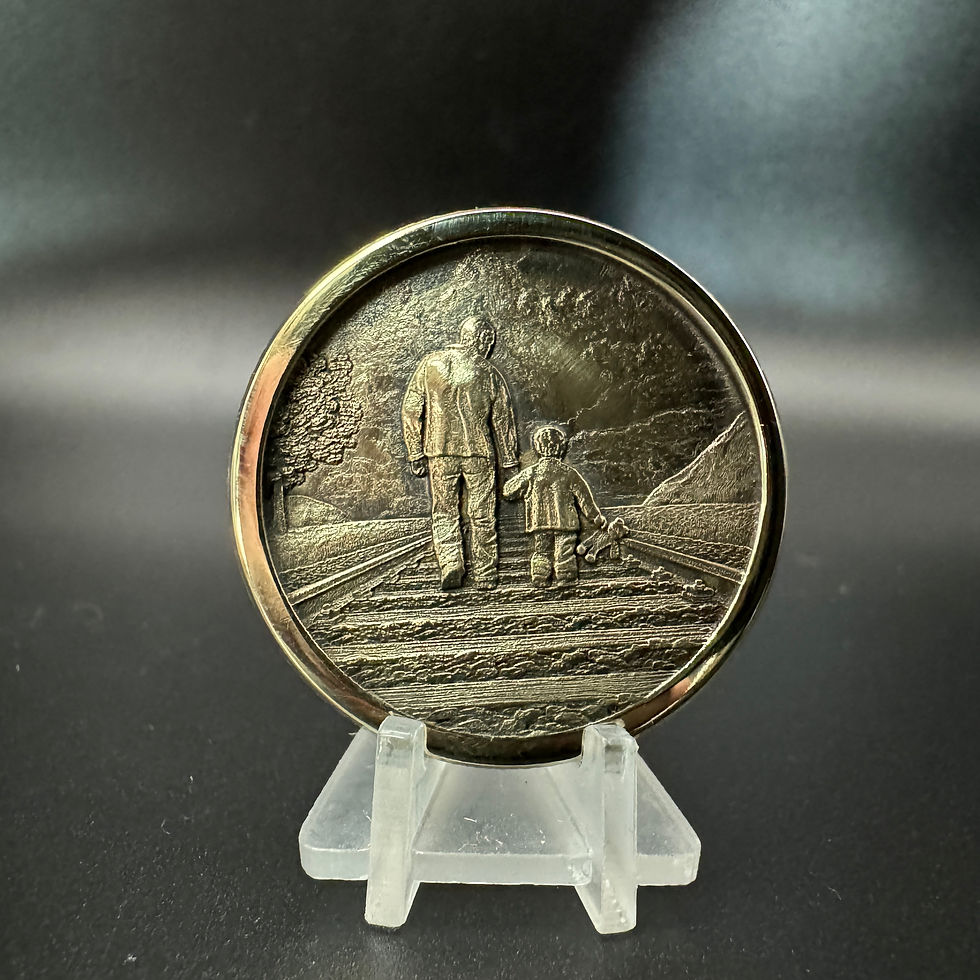 Personalised Happy Fathers Day Engraved Huge 40mm Brass Coin
