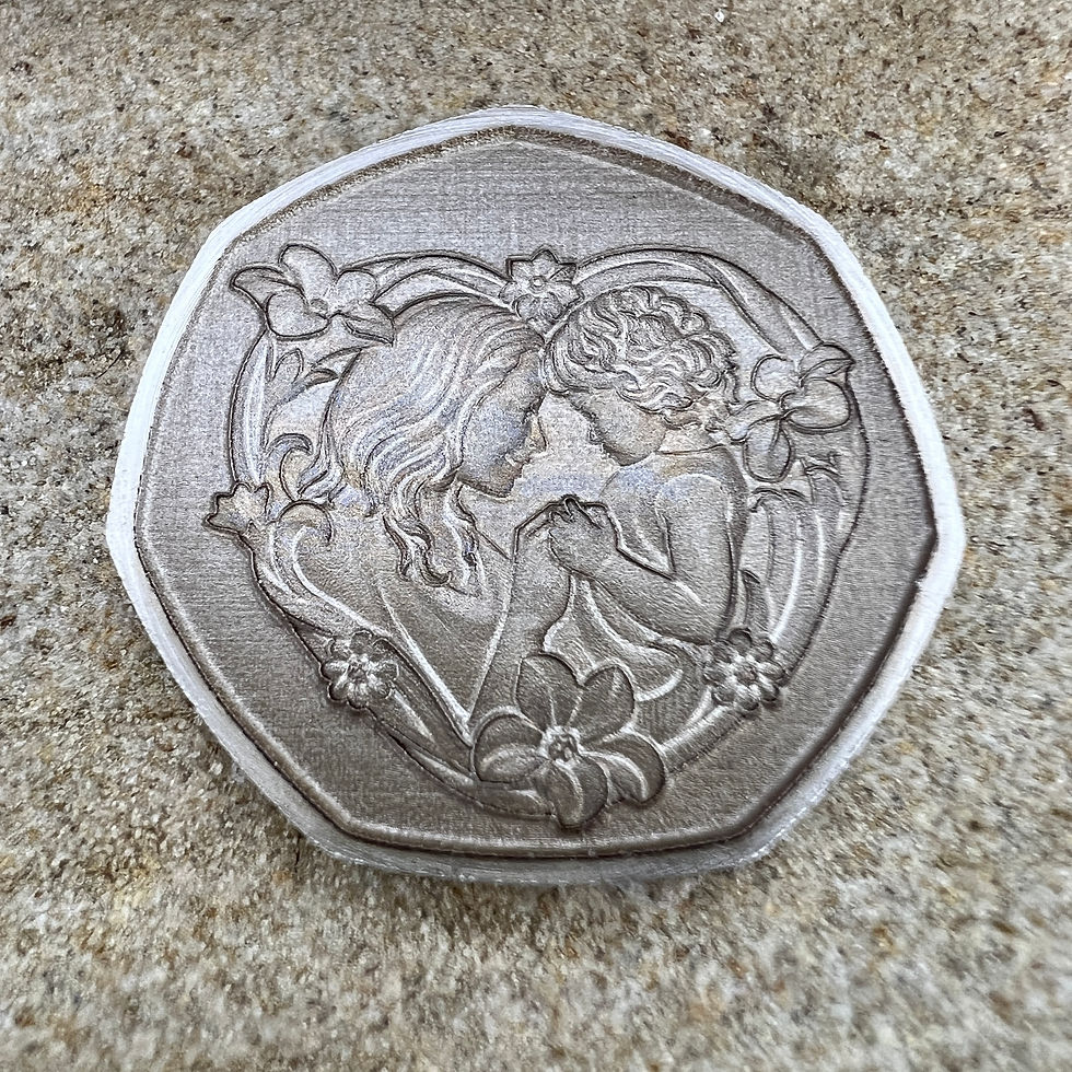 Mother and Daughter 3D Laser 50p Coin