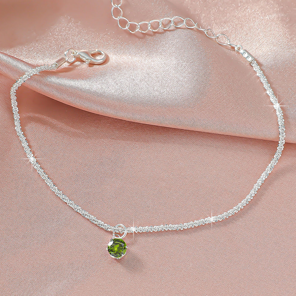 Miniatura: New 925 Sliver Plated CZ Anklet Bracelets for Women Girl Trendy Waterproof Zirco