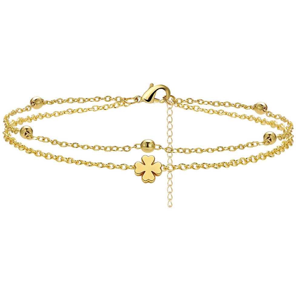 Miniatura: 925 Sliver Plated CZ Anklet Bracelets for Women Girl Trendy New Waterproof Heart