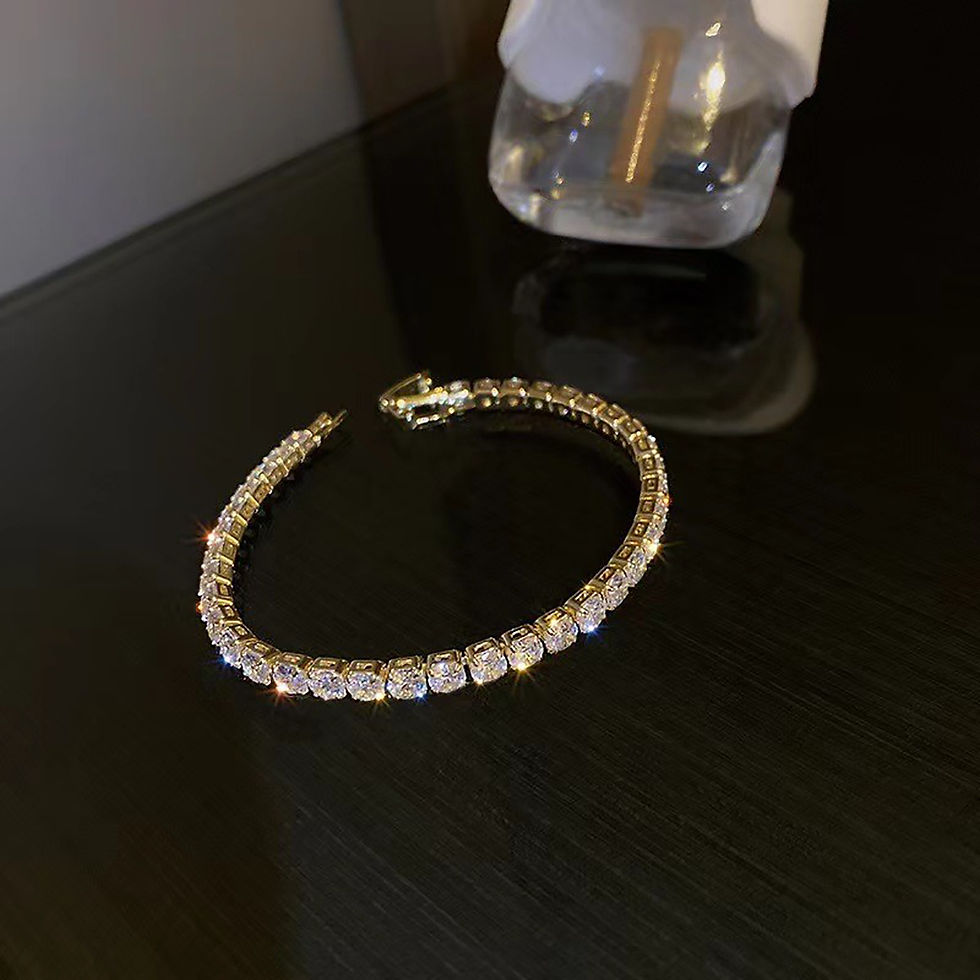 Miniatura: Cubic Zirconia Tennis Bracelet Gold Color Iced Out CZ Chain Bracelets For Women 