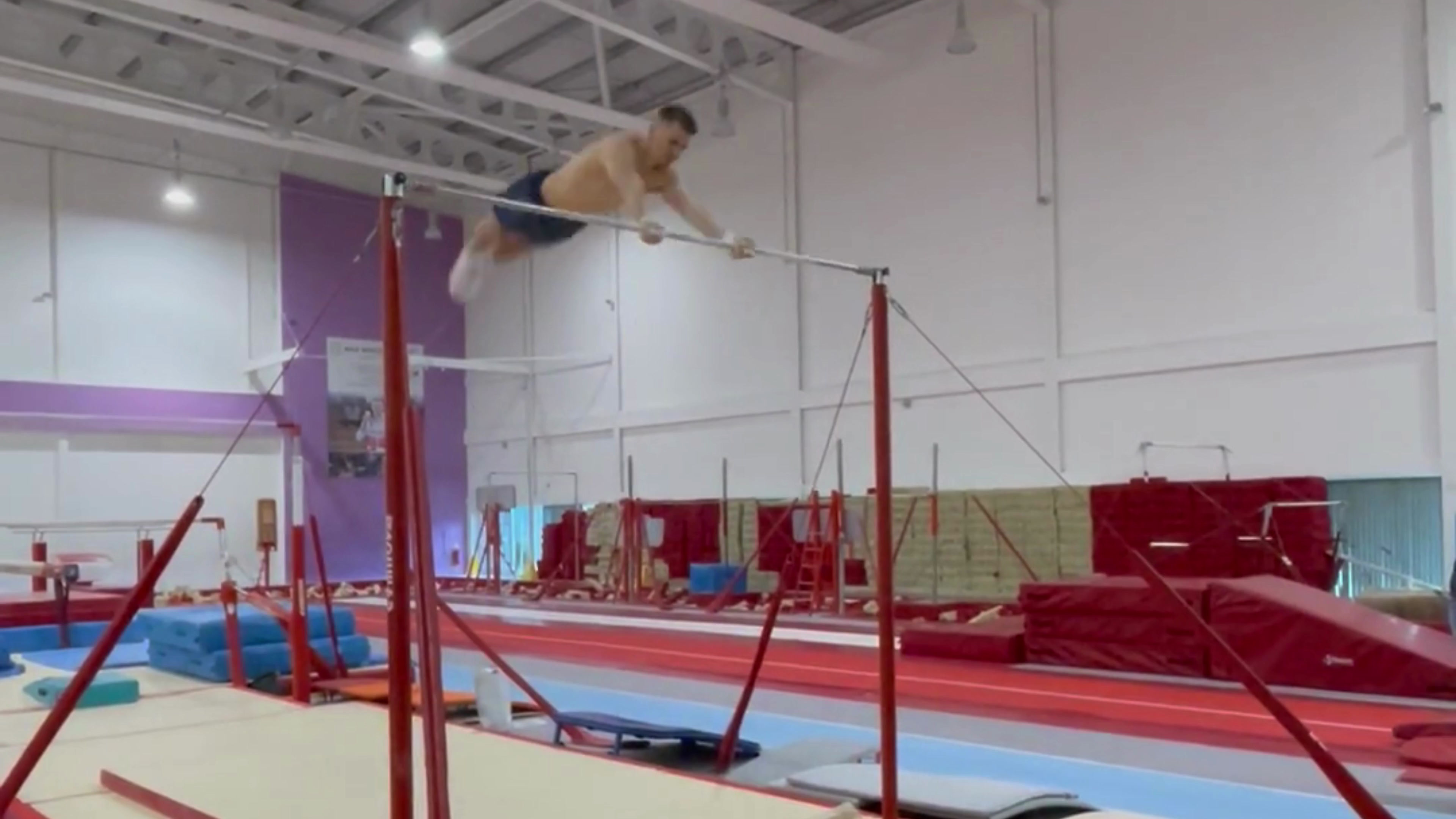 Gymnasts training at South Essex Gymnastics Club