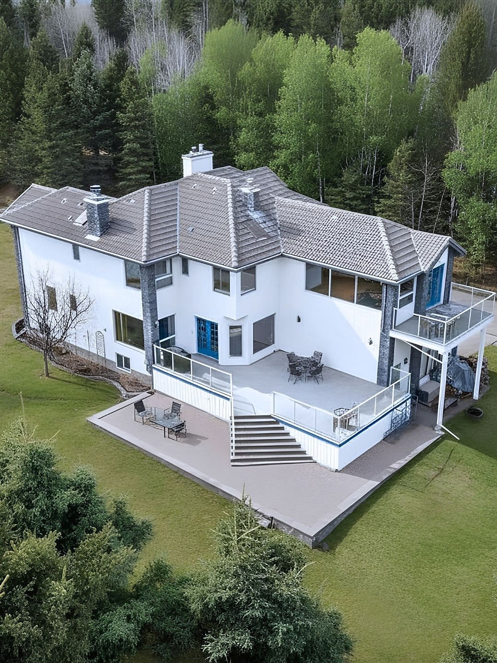 a photo overlooking the property at 7 Coyote Close Bragg Creek Alberta