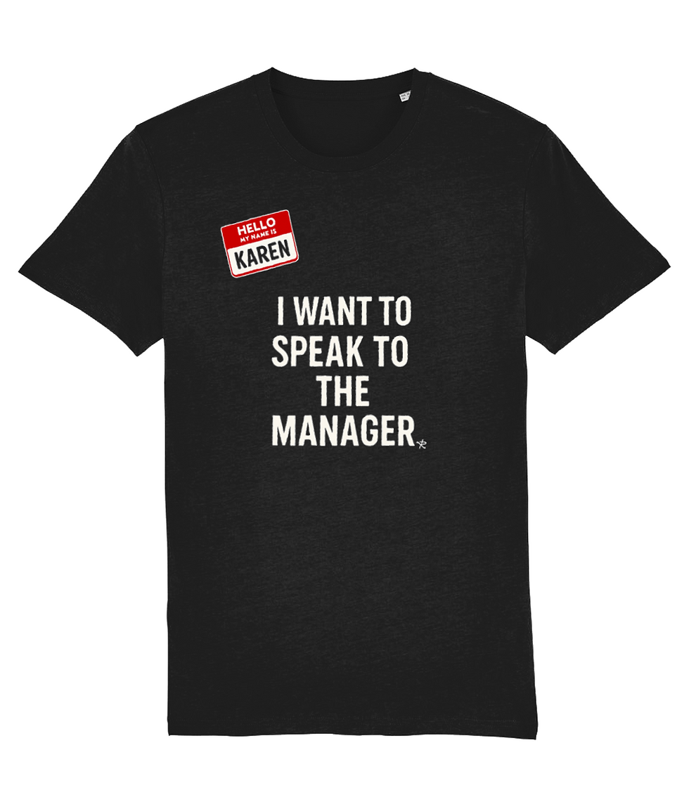 Thumbnail: Black plus size Creator Funny shirt delivering premium print clarity for the iconic, sassy “I want to speak to the manager” g