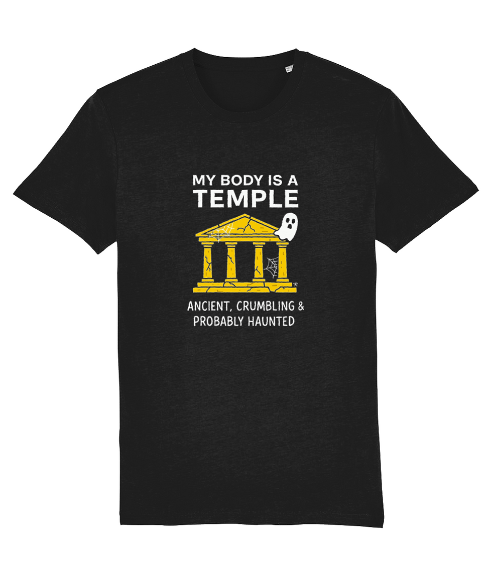 Thumbnail: Black plus size Creator Funny shirt delivering premium print clarity for the humorous “ancient, crumbling & probably haunted”