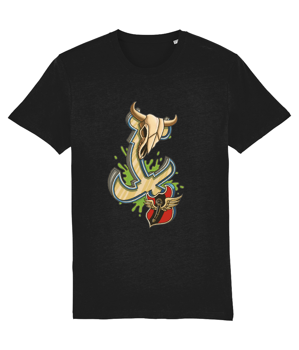 Thumbnail: Black plus size Creator DefP shirt delivering intense contrast and crisp detail for the Twisted Cross artwork.