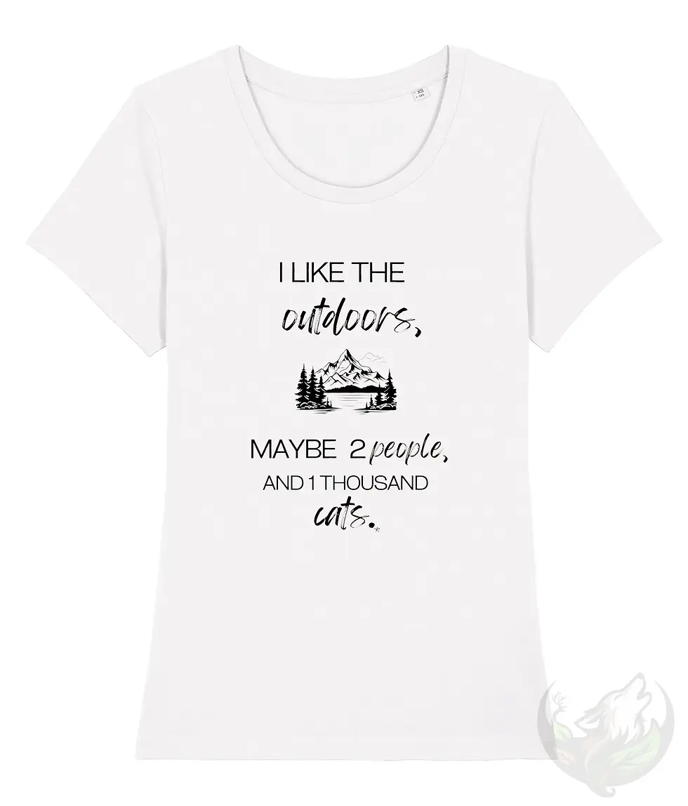 Thumbnail: White scoop‑neck tee with the Vegan Quotes “1000 Cats” design shown in a clean studio-style view.