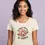 Thumbnail: Natural scoop‑neck tee with a smiling pink donut and the pun “donut worry be happy,” a cheerful food‑pun design.