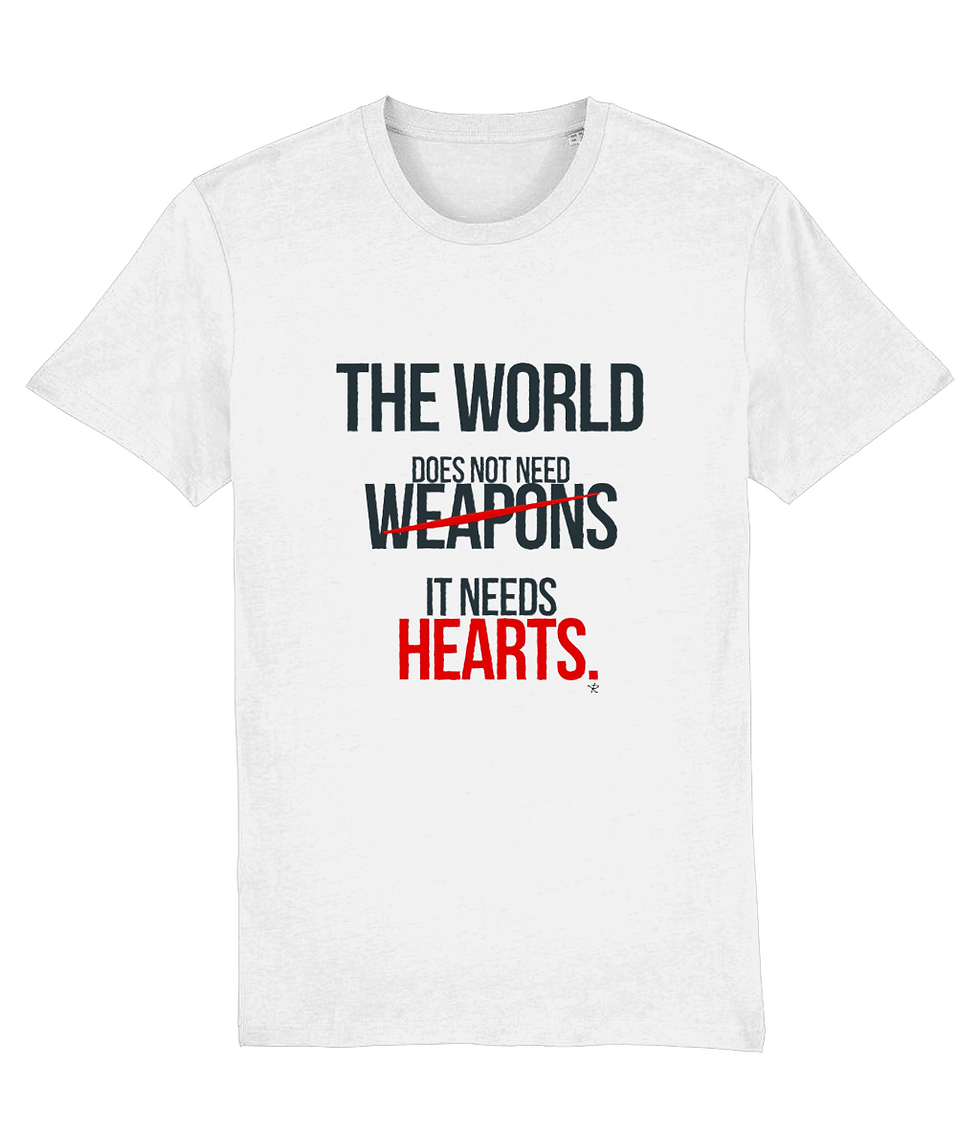 Thumbnail: White plus size Creator Humanity shirt delivering premium print clarity for the impactful anti‑violence, pro‑compassion state