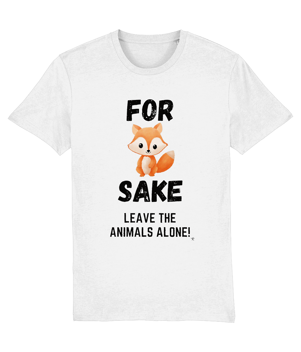 Thumbnail: plus size for fox sake creator shirt white – white creator tee with fox design and leave the animals alone text