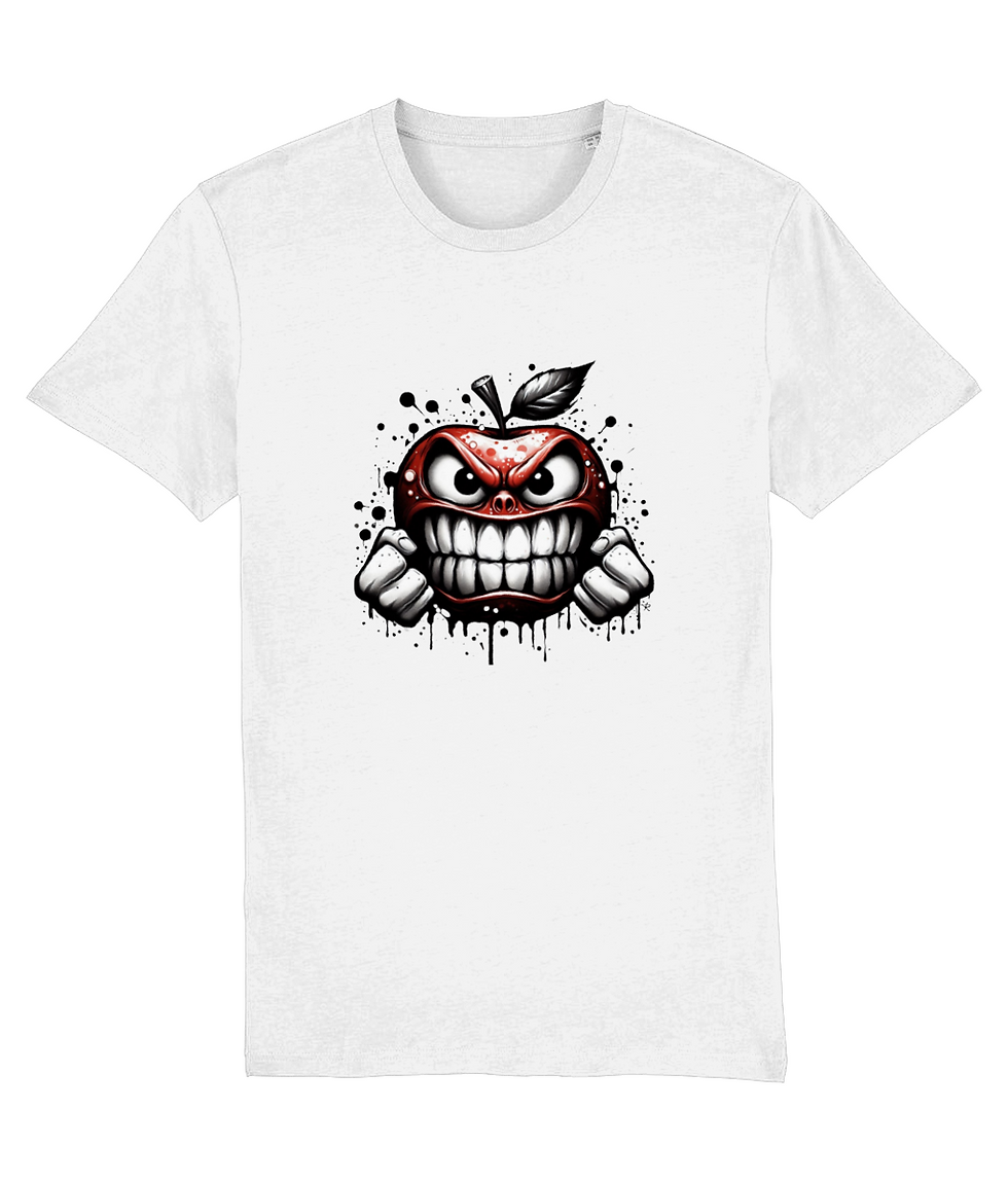 Thumbnail: Plus Sizes, Creator model the Graffiti: Angry Apple shirt in white