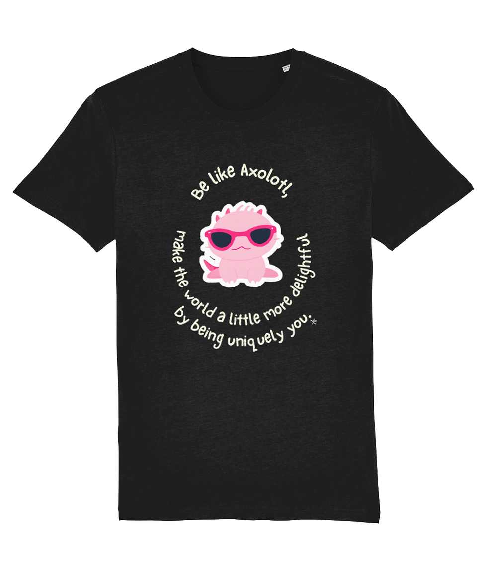 Thumbnail: plus size be like axolotl creator shirt black – premium black creator tee with colorful axolotl graphic