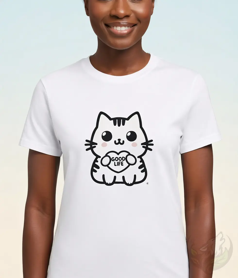 Thumbnail: Women’s Good Life T‑Shirt – Cat Design – Fitted & Scoop Neck