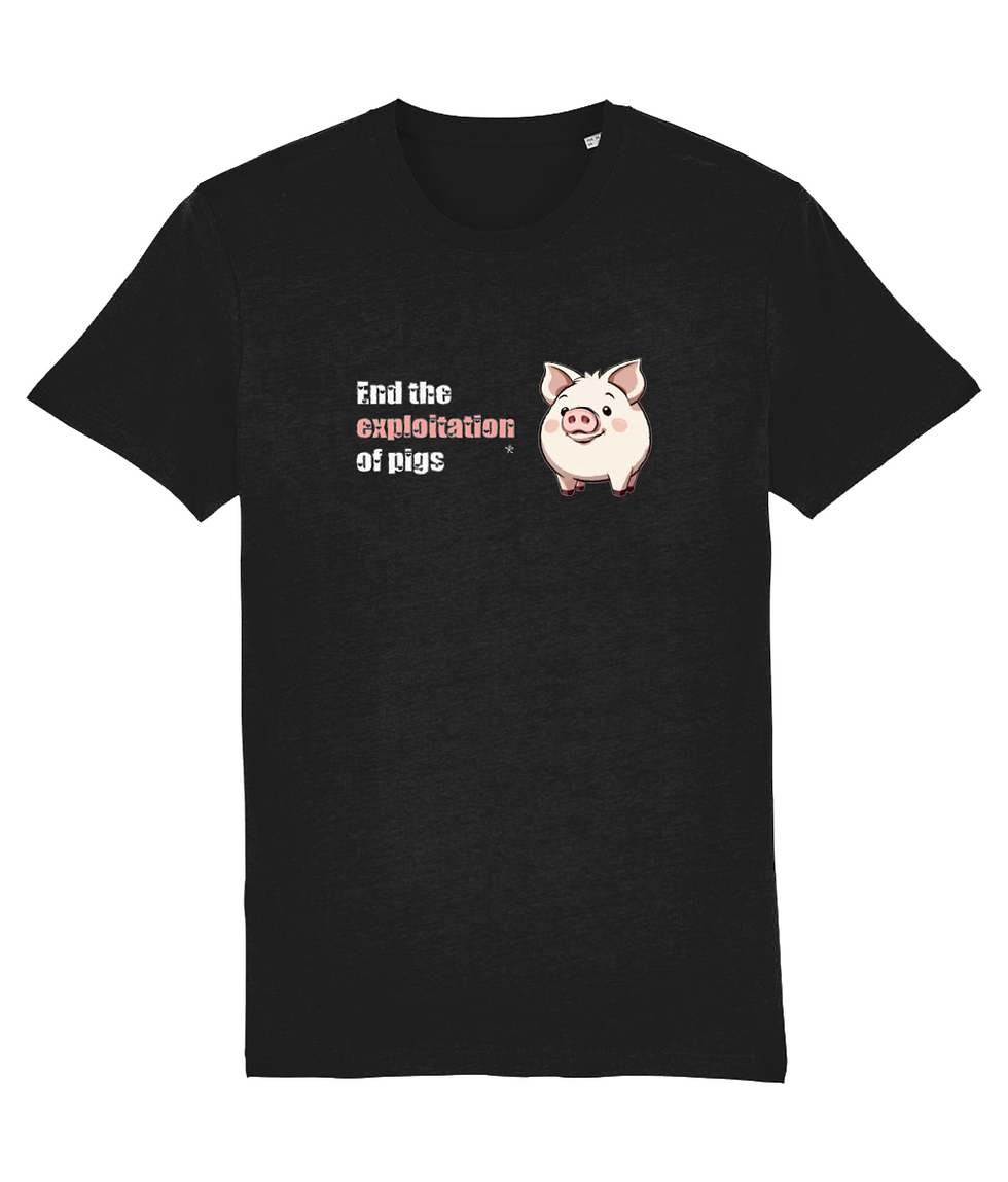Thumbnail: plus size vegan quotes end the exploitation creator shirt black – premium tee with powerful compassionate vegan message