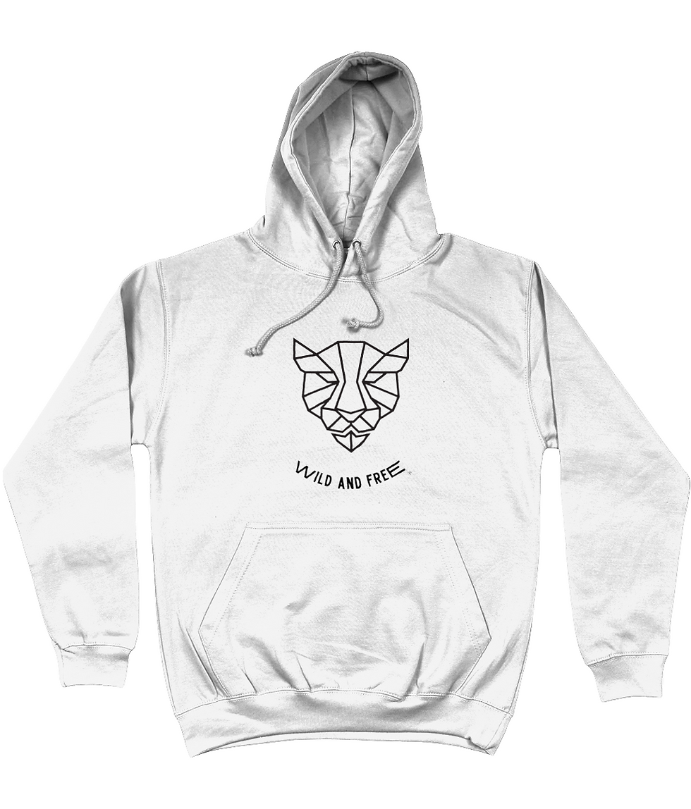 Thumbnail: White cozy hoodie showing the “Wild & Free Panther” design in a simple relaxed outdoor style