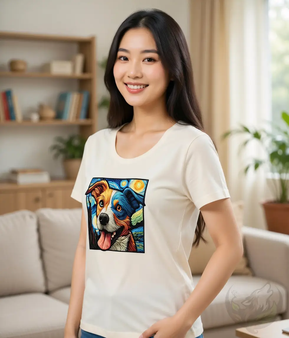 Thumbnail: Women’s Pixels Dog T-Shirt – Retro Pixel Design – Fitted & Scoop Neck Fits
