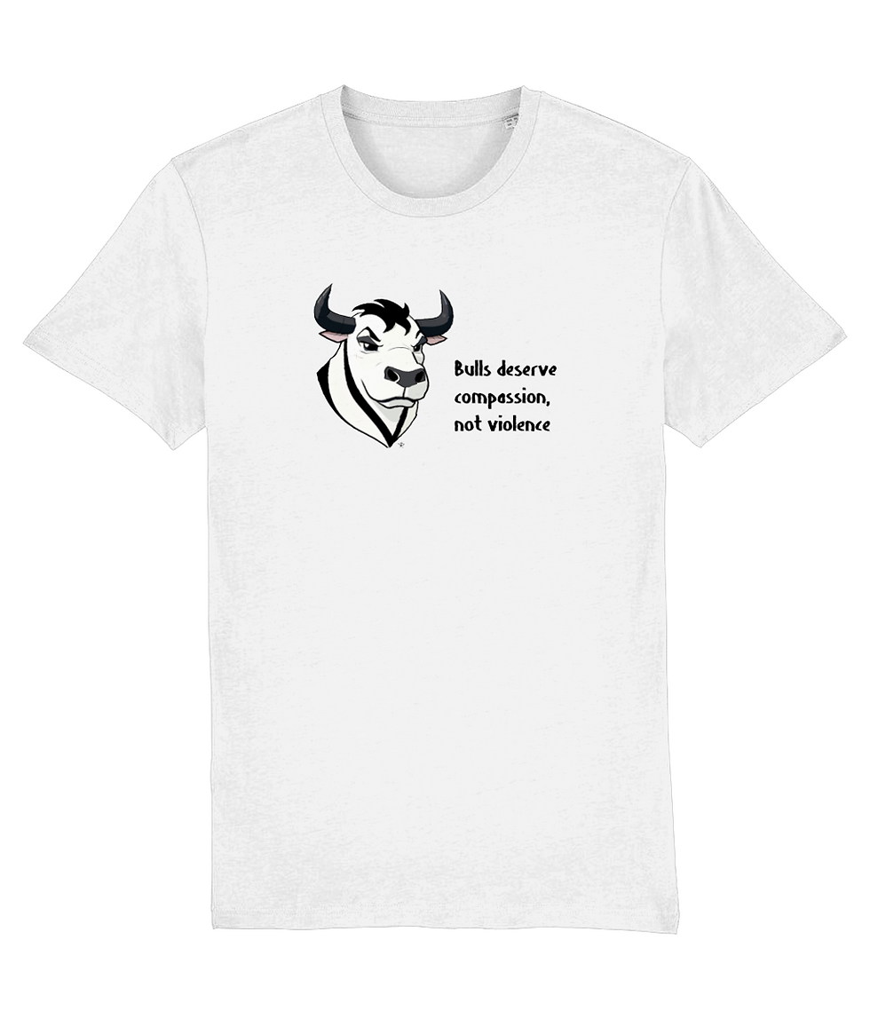 Thumbnail: plus size vegan quotes bulls deserve compassion creator shirt white – premium vegan statement tee supporting kindness for bul