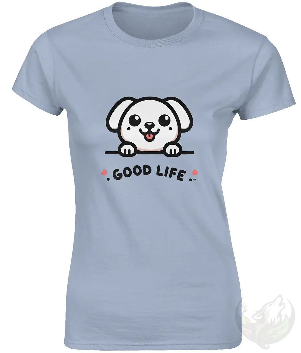 Thumbnail: Women’s Good Life T‑Shirt – Dog Design – Fitted & Scoop Neck