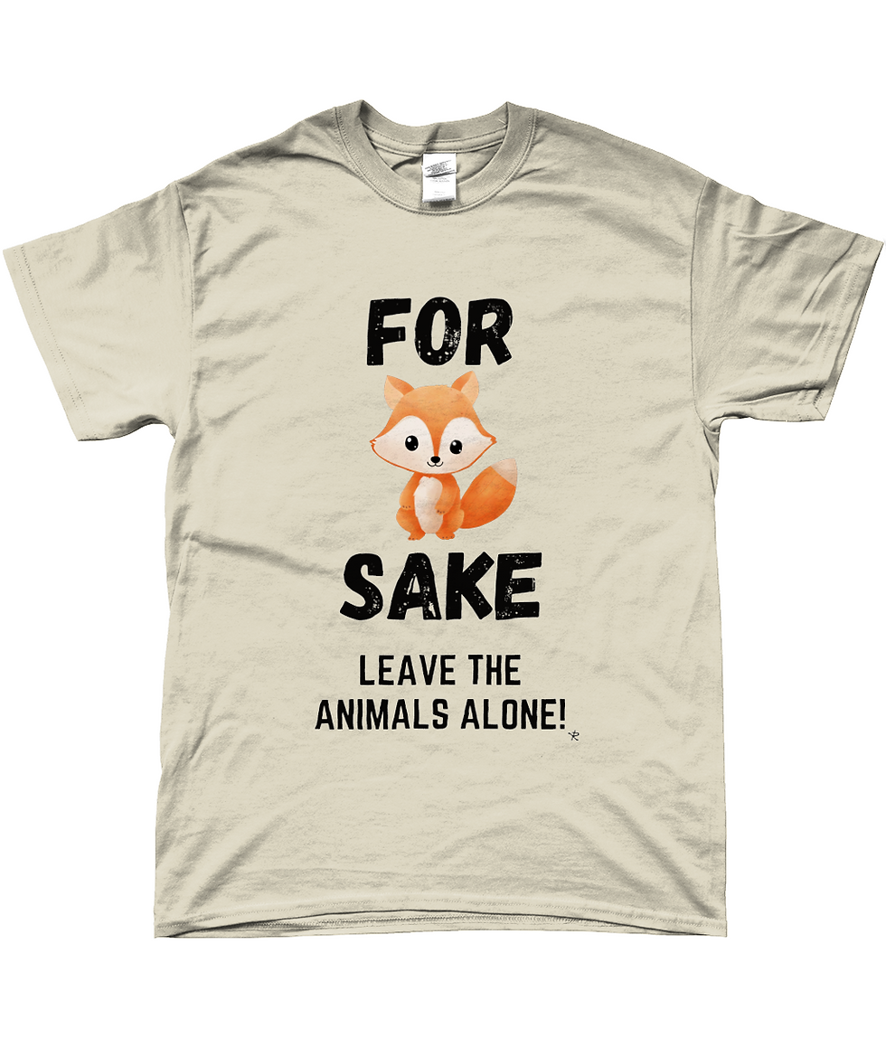 Thumbnail: Natural bold unisex shirt featuring the “For Fox Sake” graphic in a sharp, expressive look