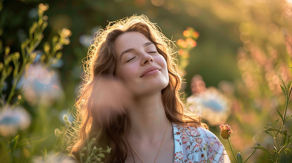 Hochsensible Frau in entspannter Umgebung