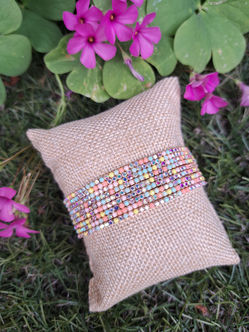 Miniature : Bracelet élastique perles colorées (lot de 3)