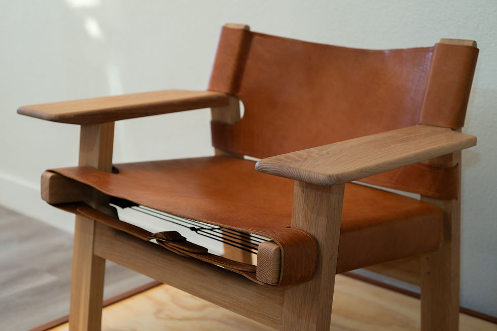 Thumbnail: Close up right Side view of the Terracotta Spanish Chair