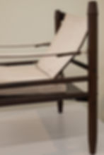 Thumbnail: Close up White Suede Safari Chair viewed from the side