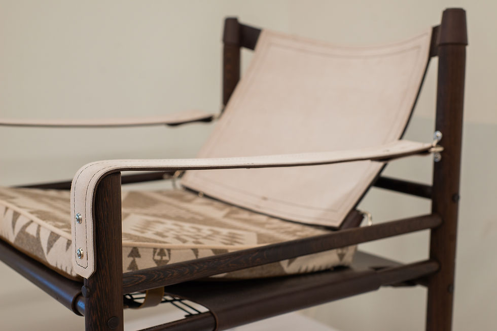 Thumbnail: White Suede Pendleton Safari Chair by Sapele & Hide