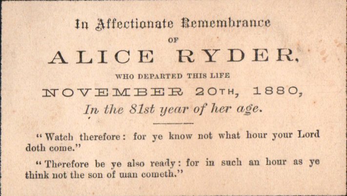 Alice Ryder - 1880