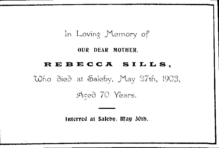 Rebecca Sills - 1903