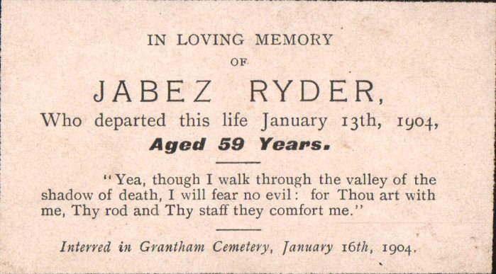 Jabez Ryder - 1904