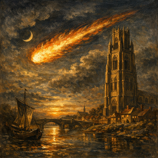 A fiery meteor over Boston Stump