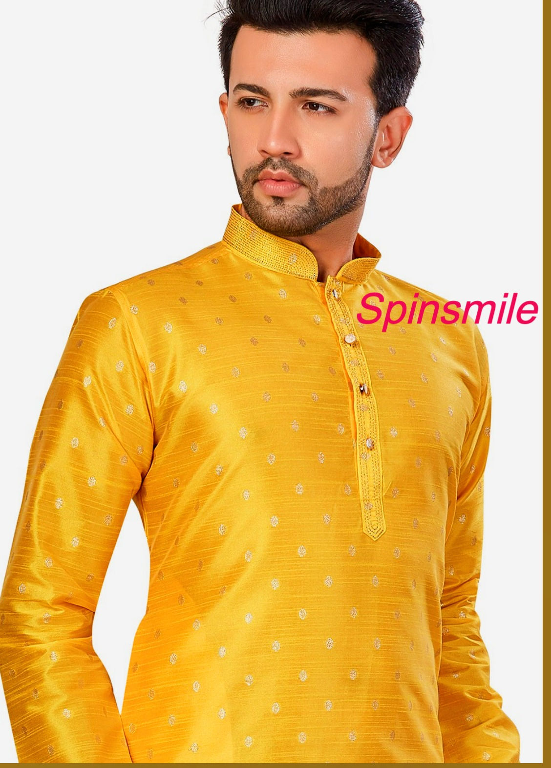Yellow Mens Kurta Pajama Set