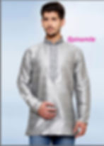Grey Short Kurta For Men