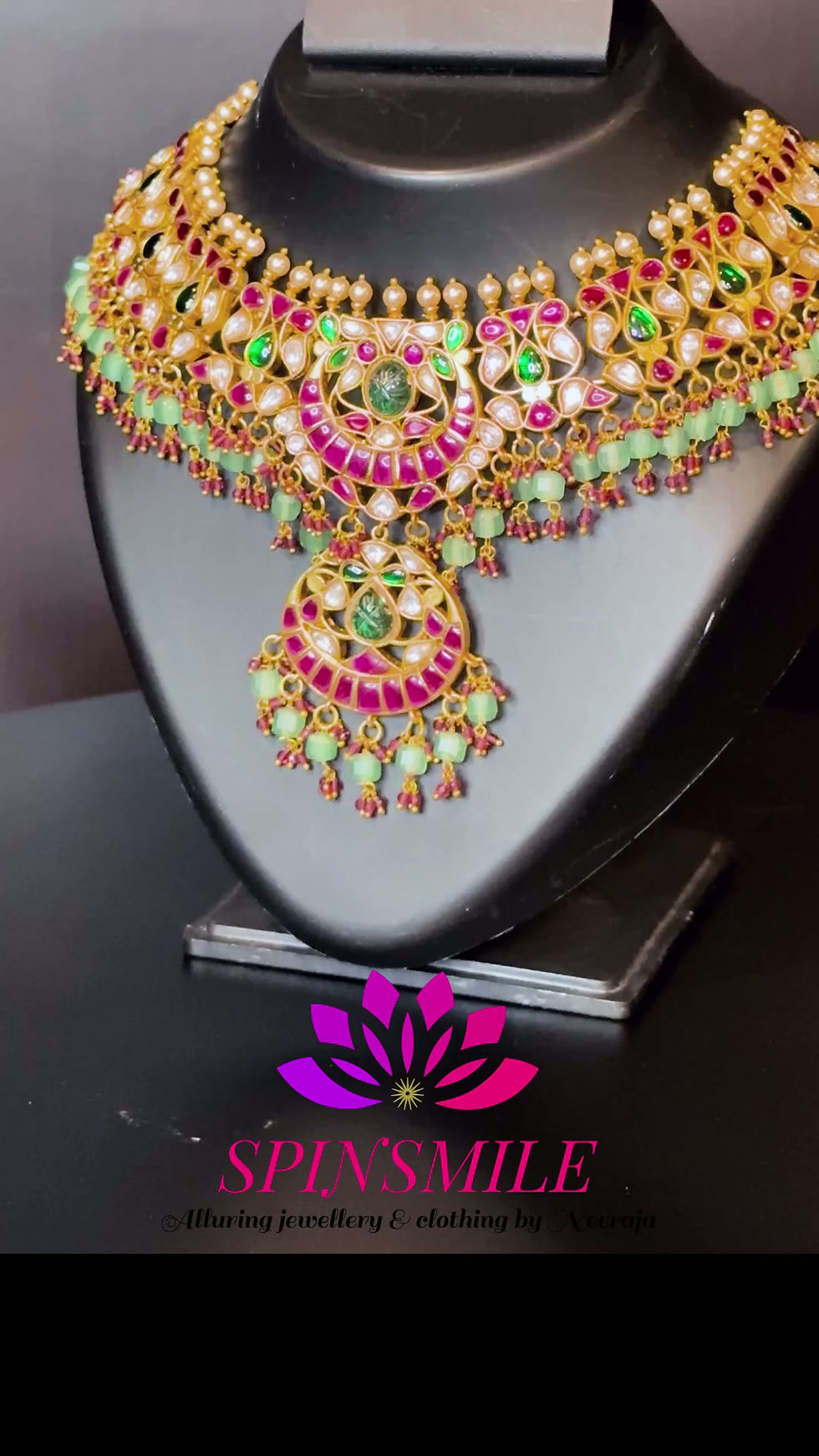 Thumbnail: Kemp set / Traditional Ruby set / temple jewellery set/ wedding jewellery