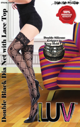 Double Black Dia Net with Lace Top